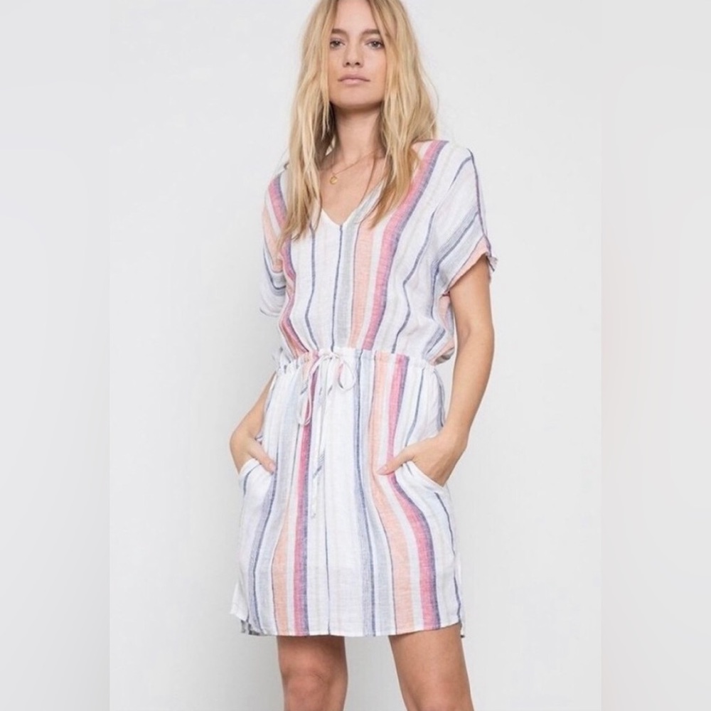 Nwot Rails Wren Marrakesh Stripe Linen Blend Dress - image 1